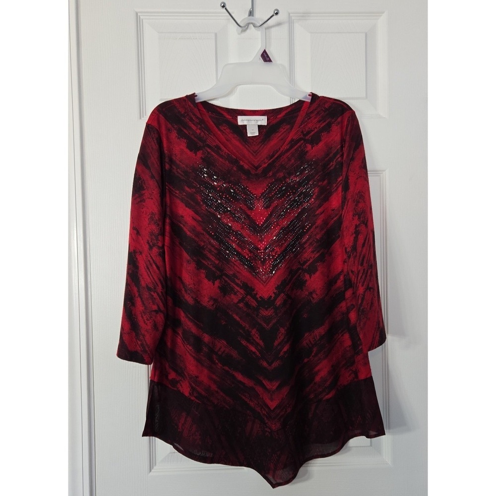 Christopher Banks Womans Vneck blouse Size Medium